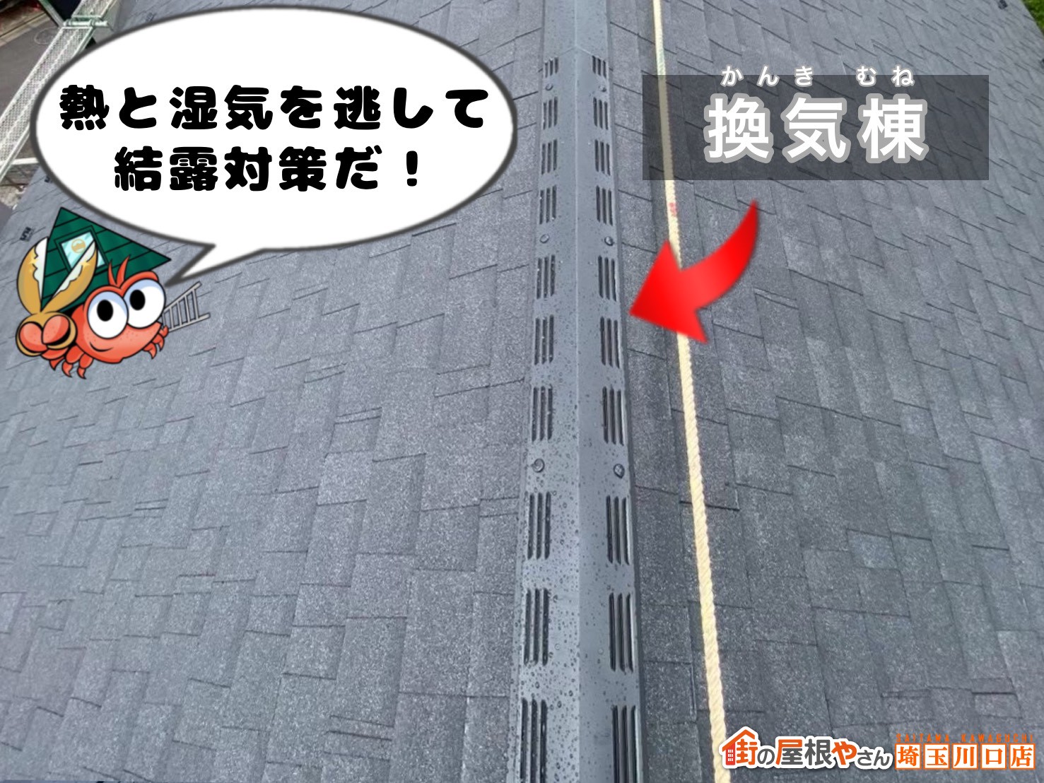 換気棟　熱と湿気を通して結露対策だ！